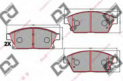 DJ PARTS bp2152 -  Комплект тормозных колодок, дисковый тормоз
